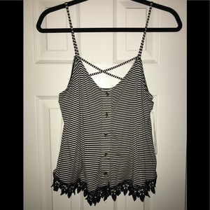 Black & white striped tank